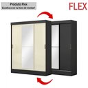 Ver imagem 6 de Guarda-roupa Solteiro San Marino 3 Portas 2 Gavetas com Espelho Flex Preto/off White - Maxel