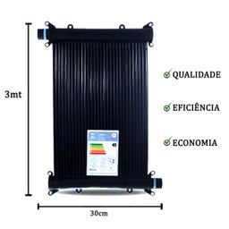 Kit 5 Placas 3mt - Aquecedor Solar Piscinas - 4,5m²/6.000 Litros - Marca Ts Solar - 2