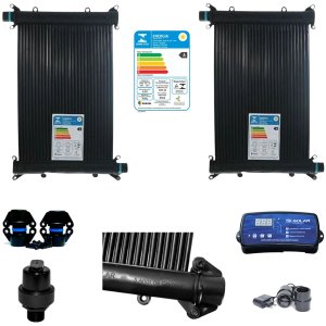 Kit 5 Placas 3mt - Aquecedor Solar Piscinas - 4,5m²/6.000 Litros - Marca Ts Solar