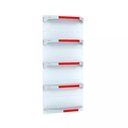 Ver imagem 1 de Kit 5 Bandejas para Gondola Canto 202 Fit 40/60 Branco Pe Vermelho