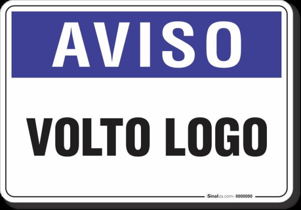 Placa Aviso Volto Logo - 1