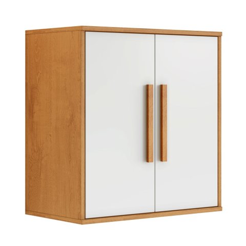 Armário Aéreo 2 Portas Lorena - Kaiki Móveis Nature/Off White