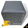 Puff Banqueta Quadrado Cubo em Corino Corano®:cinza Asfalto - 2