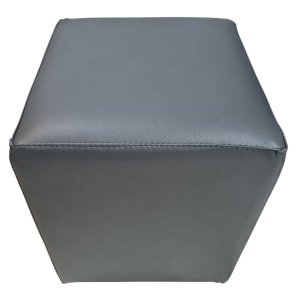 Puff Banqueta Quadrado Cubo em Corino Corano®:cinza Asfalto