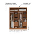 Ver imagem 5 de Guarda-roupa Casal Madrid 4 Portas 4 Gavetas com Espelho Creme/freijó - Politorno