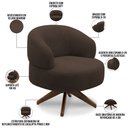 Ver imagem 4 de Poltrona Decorativa Giratória Sala de Estar Living Seven F04 Veludo Marrom - Lyam Decor