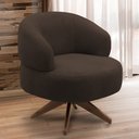 Ver imagem 2 de Poltrona Decorativa Giratória Sala de Estar Living Seven F04 Veludo Marrom - Lyam Decor