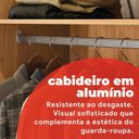 Ver mais imagens de Guarda Roupa Casal com Espelho e Capelinha 4 Portas 3 Gavetas Pérsia Cinamomo/Off-White