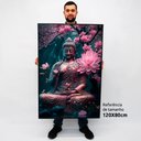 Ver imagem 2 de Quadro Decorativo Buda e As Flores em Moldura Caixa Tacolado Moldura Caixa Alta 4,5cm Madeira sem Vi
