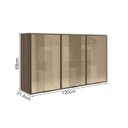 Ver imagem 3 de Armario Aereo 3 Portas Vidro Mdf 120 Cm Kali 1219763 Carvalho Toq Nicioli