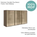 Ver imagem 4 de Armario Aereo 3 Portas Vidro Mdf 120 Cm Kali 1219763 Carvalho Toq Nicioli