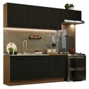 Ver imagem 3 de Armário de Cozinha Completa 260cm Rustic Preto Agata Madesa 02