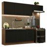 Armário de Cozinha Completa 260cm Rustic Preto Agata Madesa 02 - 3