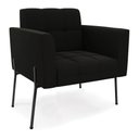 Ver imagem 4 de Sofá Namoradeira e Poltrona Pé de Ferro Preto para Sala Elisa Suede Preto D03 - D'Rossi