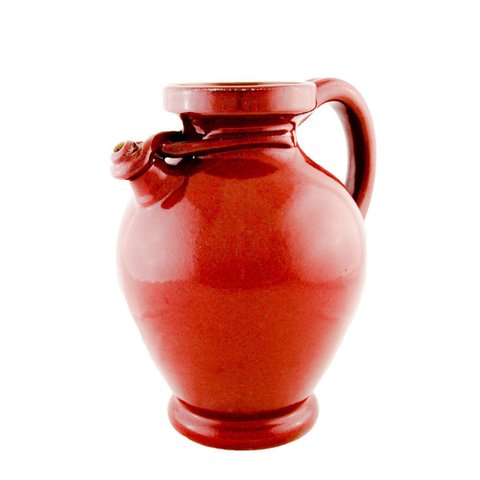 Jarra Decorativa Cerâmica Rústica Vermelho Terra Craquelê Estonada 29cm Columbus Gold