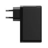 Carregador Parede Triplo Multiportas Entradas 2x USB-C + 1x USB 120w GaN Turbo Portátil Base - Preto - 6