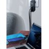 Carregador Parede Triplo Multiportas Entradas 2x USB-C + 1x USB 120w GaN Turbo Portátil Base - Preto - 3