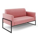 Ver imagem 3 de Sofá Namoradeira com 2 Poltronas Base Industrial Alta Preto Marisa Suede D03 - D\'rossi Cor Rose