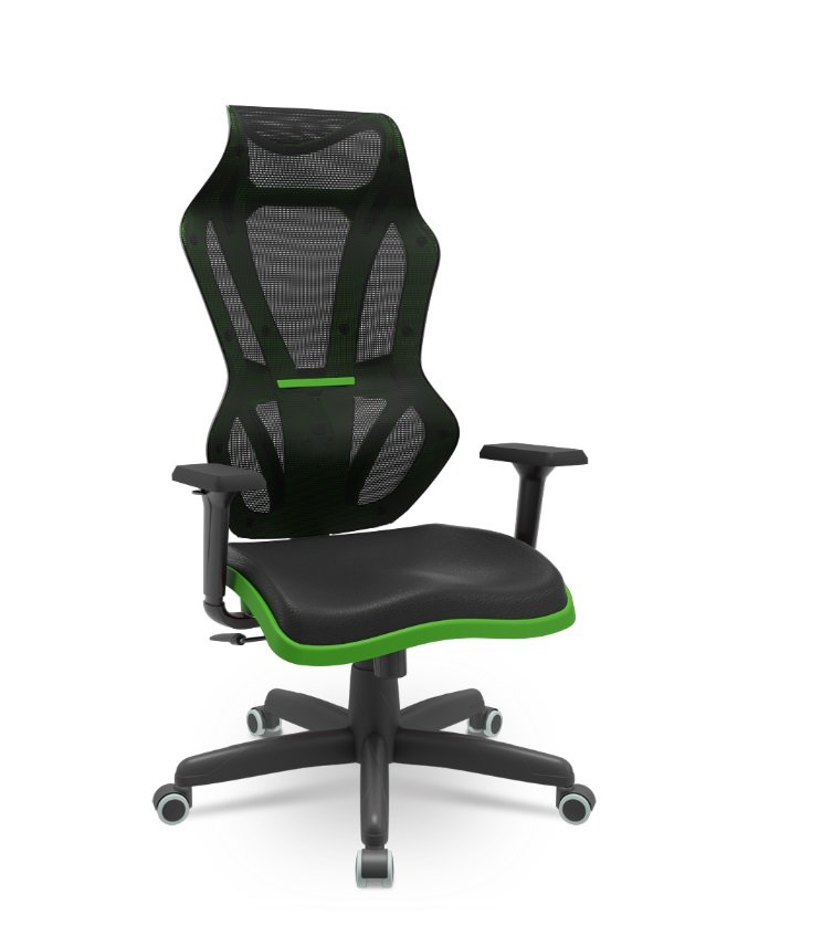 Cadeira Gamer Plaxmetal Vizon Dz Base Standard Relax System Tela Preta Detalhes Verde - 1