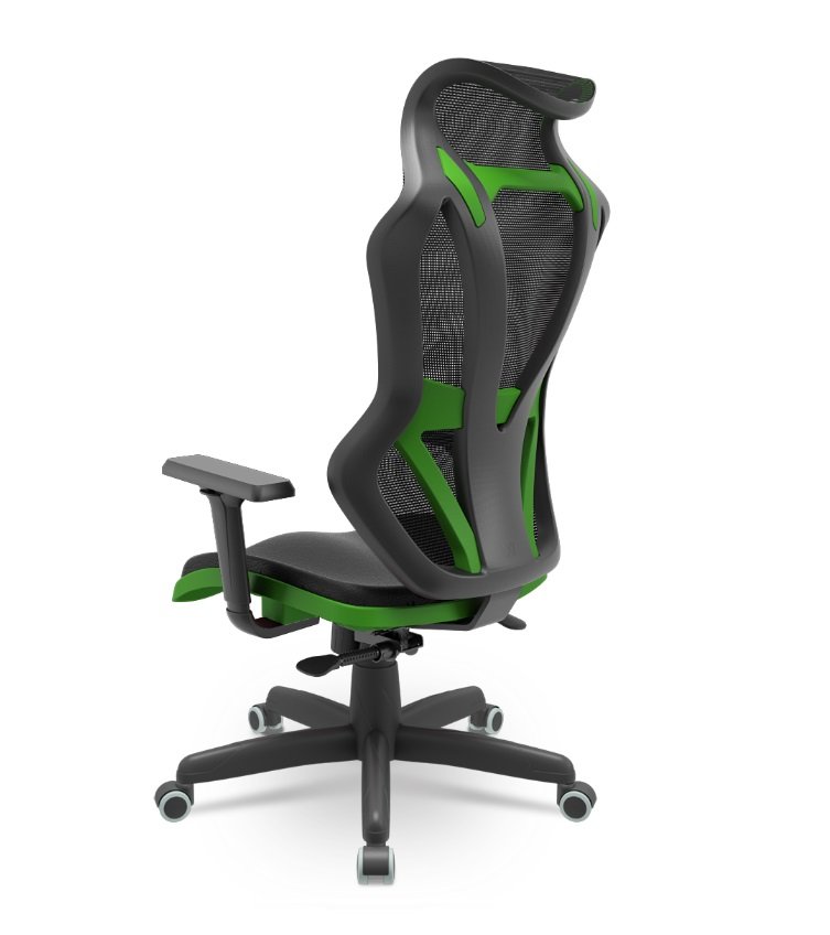 Cadeira Gamer Plaxmetal Vizon Dz Base Standard Relax System Tela Preta Detalhes Verde - 3