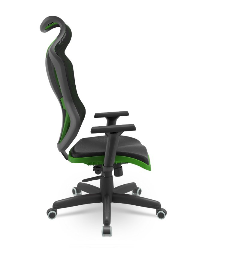 Cadeira Gamer Plaxmetal Vizon Dz Base Standard Relax System Tela Preta Detalhes Verde - 2