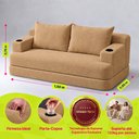 Ver imagem 2 de Sofá Cama Nami 1,50m Xpand Tech Tecido Bouclê Caramelo Cama Inbox