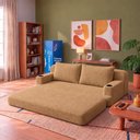 Ver imagem 6 de Sofá Cama Nami 1,50m Xpand Tech Tecido Bouclê Caramelo Cama Inbox