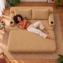 Ver imagem 5 de Sofá Cama Nami 1,50m Xpand Tech Tecido Bouclê Caramelo Cama Inbox
