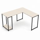 Ver imagem 5 de Escrivaninha em L Cairo Home Office Moderna Preto com Off White
