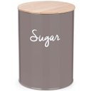 Ver imagem 1 de Lata Porta Condimentos Sugar Pote Para Açúcar Aço e Bambu Haus Concept Warm Gray
