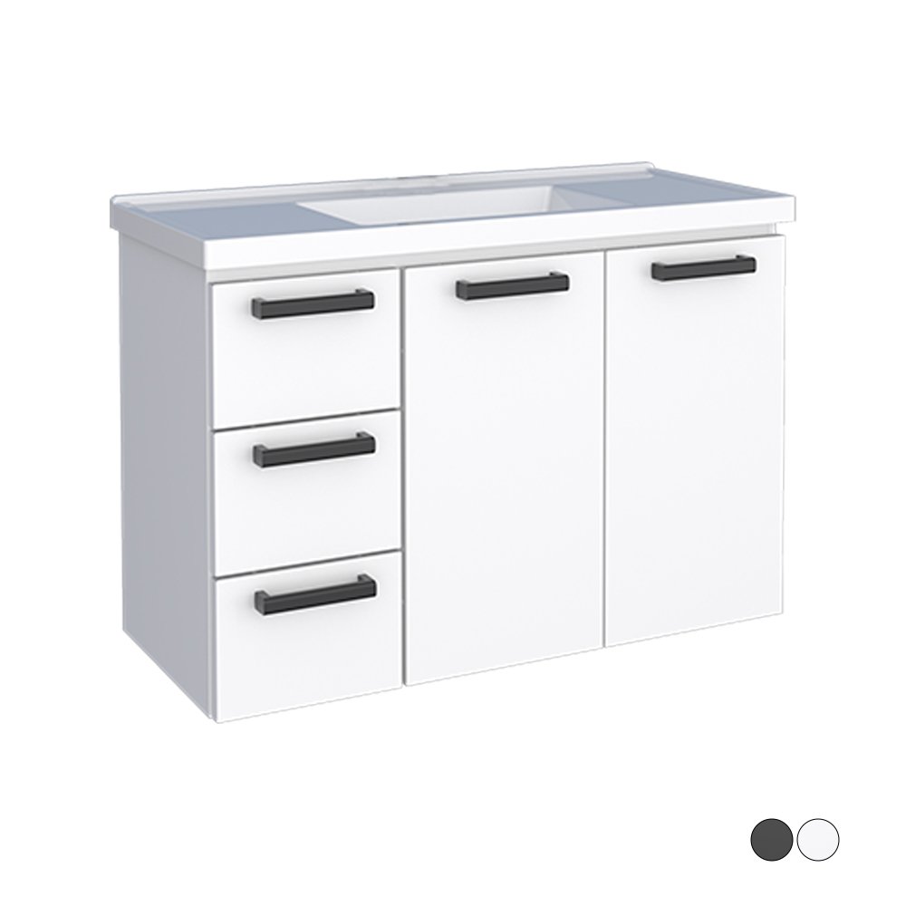 Gabinete para Banheiro em Aço 3 Gavetas Damasco Branco - Cozimax - 2