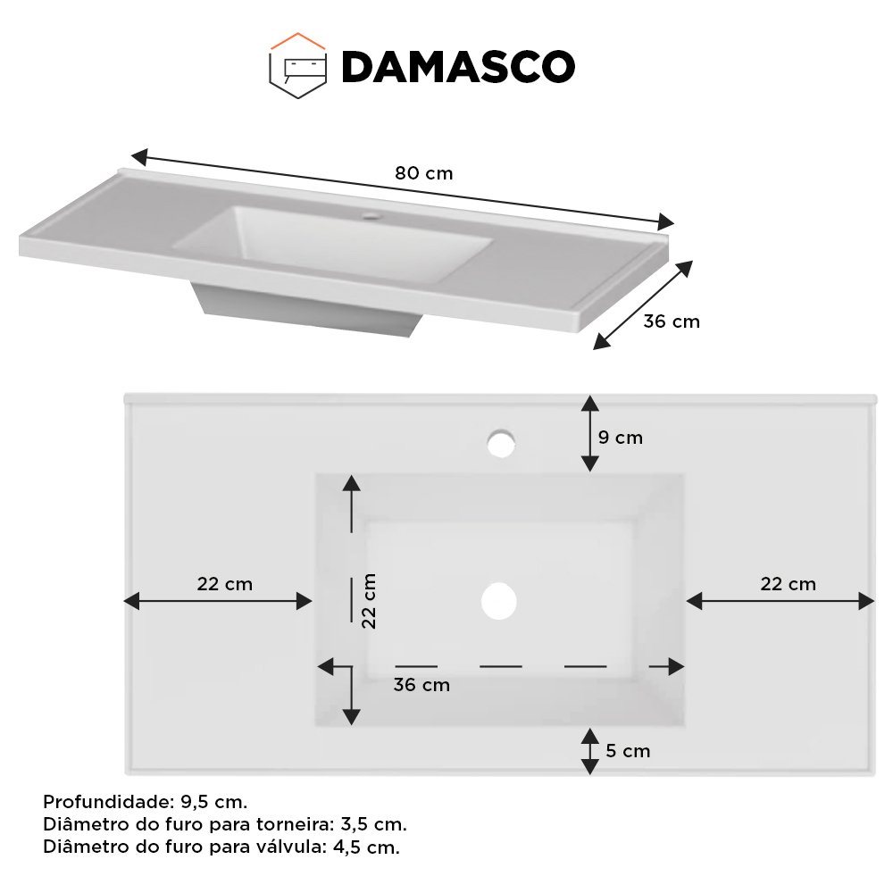 Gabinete para Banheiro em Aço 3 Gavetas Damasco Branco - Cozimax - 5