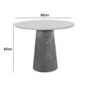 Ver imagem 3 de Mesa de Jantar Redonda Cone 90cm Vidro Off White
