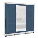 Ver imagem 2 de Roupeiro Lisboa 3 Portas de Correr com Espelho 217x213cm Branco/Azul 240856