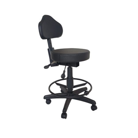 Cadeira Mocho com Encosto + Aro Apoio Nr 17 - Preto