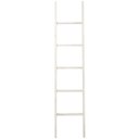Ver imagem 3 de Escada Decorativa Porta-Roupas de Madeira Maciça Branco Envelhecido