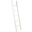 Ver imagem 1 de Escada Decorativa Porta-Roupas de Madeira Maciça Branco Envelhecido