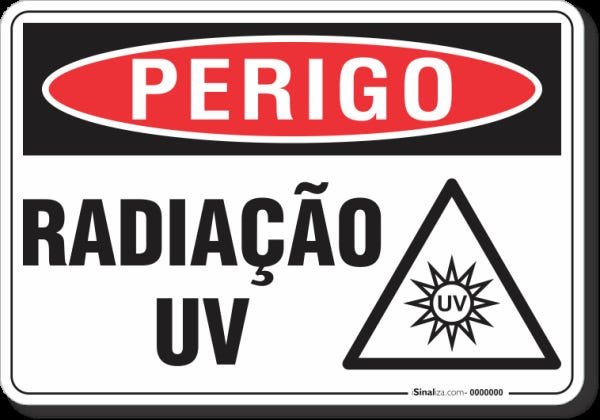 PLACA PERIGO RADIAÇÃO UV - 1