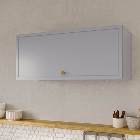 Armário Aéreo Planejado 1 Porta Basculante 80cm Marselha CabeCasa MadeiraOriginals Azul/Sereno