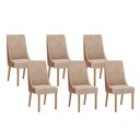 Ver imagem 1 de Kit 6 Cadeiras Sala Jantar Ivy 6 Un Nature/courano/caramelo/creme - Henn