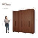 Ver imagem 3 de Guarda-Roupa Casal Maite 6 Portas 6 Gavetas com Pés MDF Pm Home