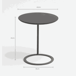 Mesa de Apoio Toms - Tampo Laqueado - Base Aço Carbono - Altura 45cm - 5