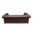 Ver imagem 6 de Sofá Chesterfield Couro Marrom 3 Lugares Ideal para Sala e Hall de Entrada