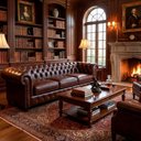Ver imagem 2 de Sofá Chesterfield Couro Marrom 3 Lugares Ideal para Sala e Hall de Entrada