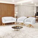 Ver mais imagens de Kit 1 Namoradeira E 2 Poltronas Base Madeira Branco