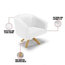 Ver imagem 4 de Kit 1 Namoradeira E 2 Poltronas Base Madeira Branco