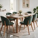Ver imagem 2 de Kit 06 Cadeiras de Jantar e Estar Living Estofada Mia L02 Linho Verde Musgo - Lyam Decor