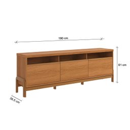 Rack Elegance 1.9 para Tv até 75 Polegadas 1 Porta 2 Gavetas Jequitibá - Lukaliam - 3