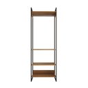 Ver imagem 3 de Guarda Roupa Aberto Industrial Modulado Solteiro Amêndoa Cabideiro Ferro Preto