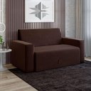 Ver imagem 5 de Sofá Cama Casal 5000 com Braço Veludo Marrom Mamflex Tabaco